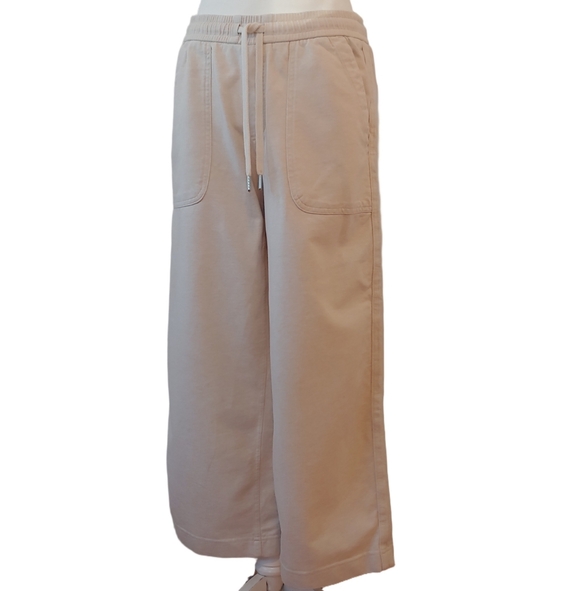 Athleta Heathered Women's Wide Leg Crop Pants in Cream size 6 - Picture 3 of 17